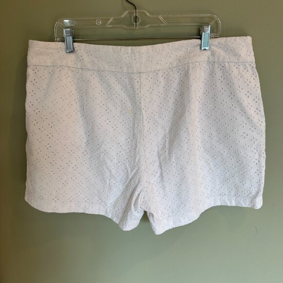 Vineyard Vines Women's White Eyelet Shorts Size 16 Fully Lined 100% Cotton - Picture 6 of 8